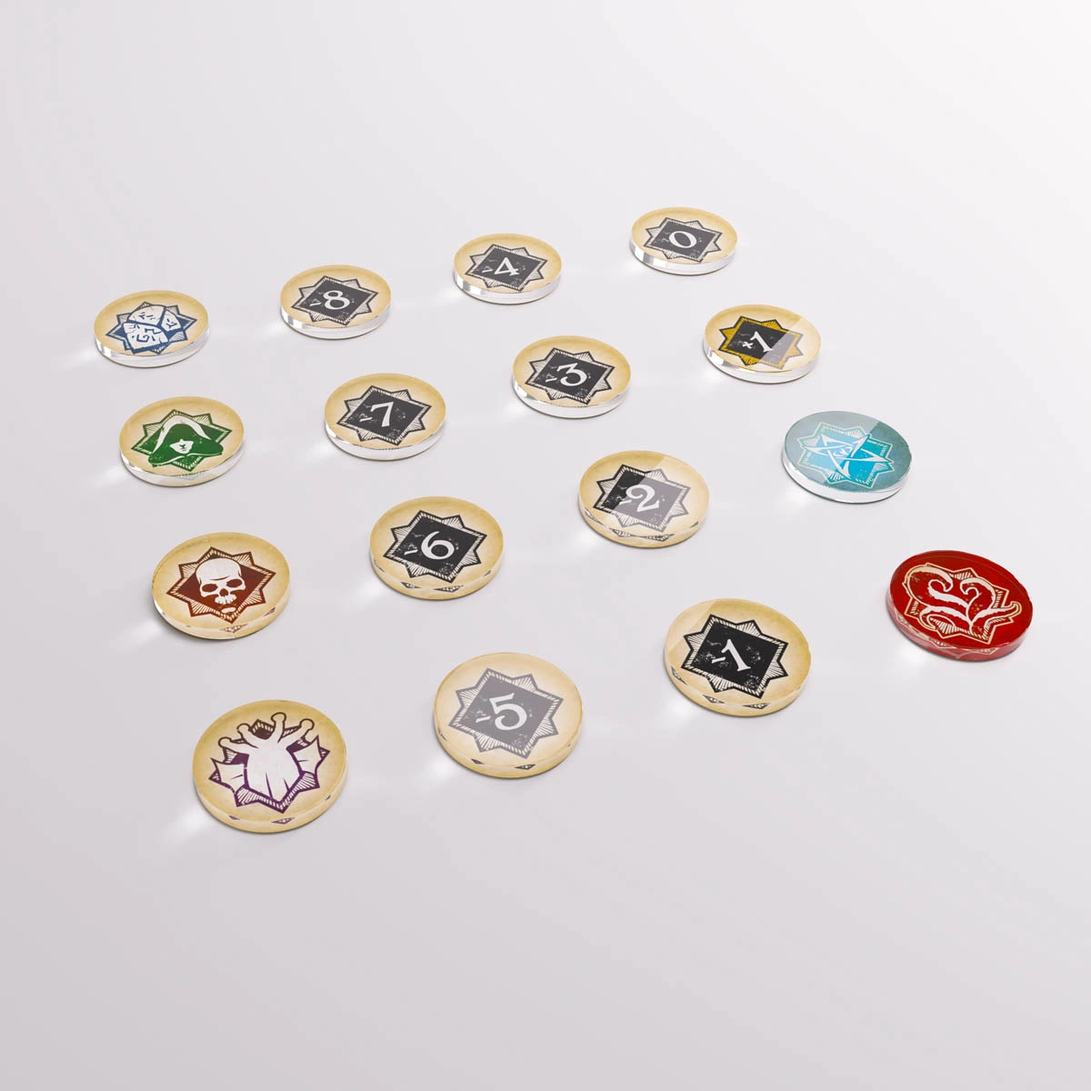 Arkham Horror Chaos Tokens Set + Token Bag [8]