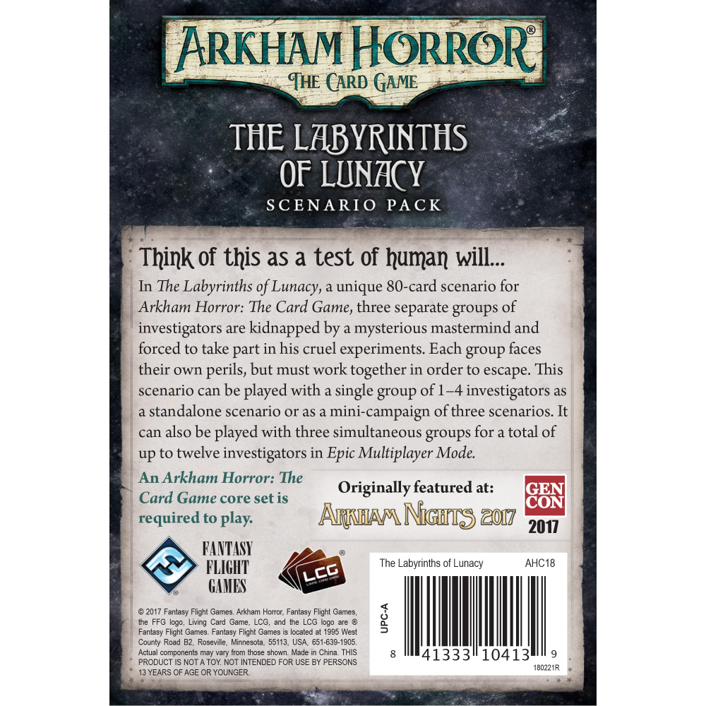 Arkham Horror: The Card Game – Labyrinths Of Lunacy: Scenario Pack [2]