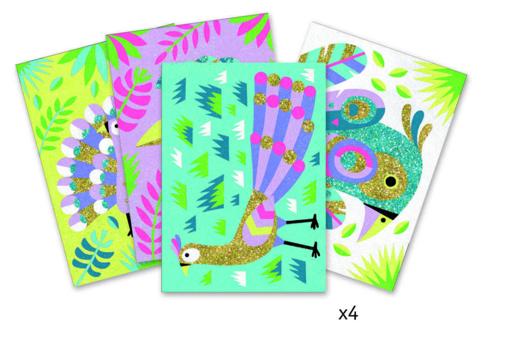 Atelier creativ cu nisip si sclipici Pasari, Djeco [5]