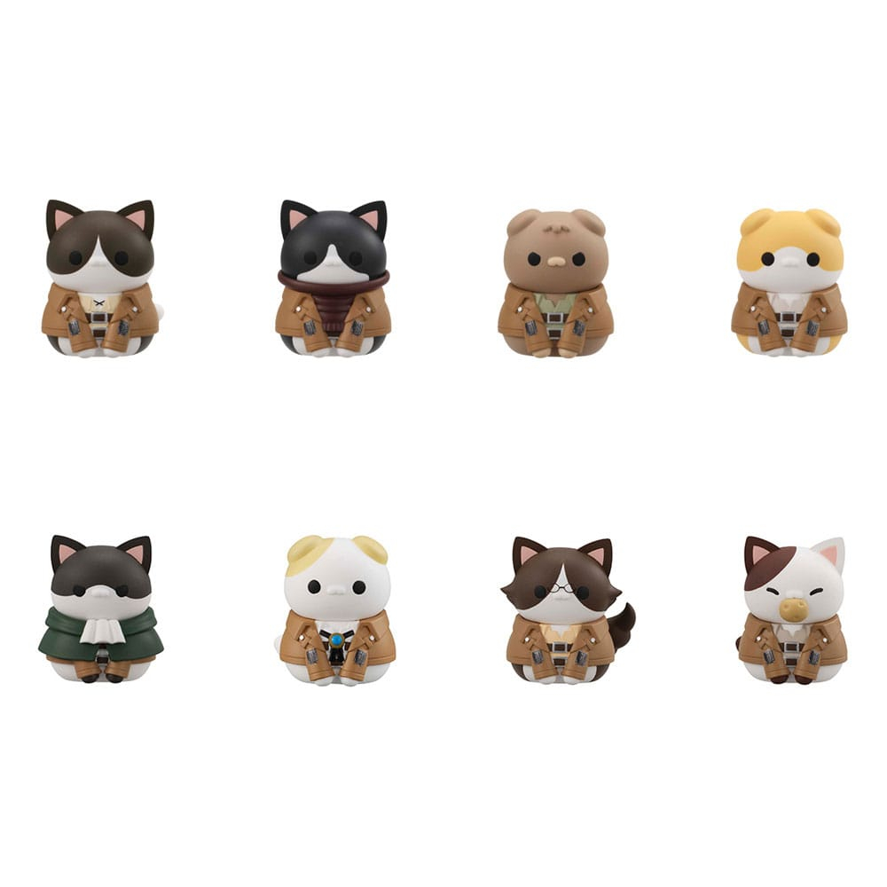 Attack on Titan Mega Cat Project Mini Figures Attack on Tinyan Gathering Scout Regiment danyan! 3 cm Blind Box Display (8) (Repeat) [9]
