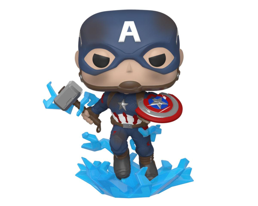 Avengers: Endgame POP! Movies Vinyl Figure Captain America w/Broken Shield & Mjölnir 9 cm [2]