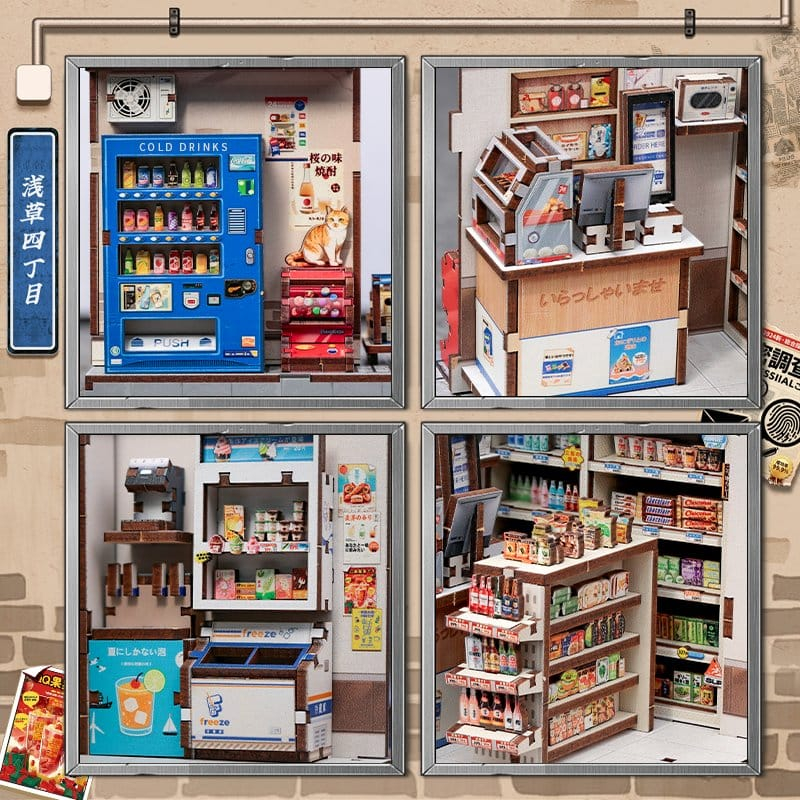 Beika-cho Convenience Store - DIY Miniature House Kit cu LED [2]
