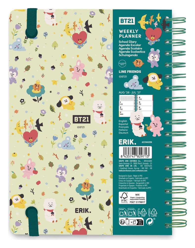 BT21 School Diary weekly planner 2026/2027 A5 [2]