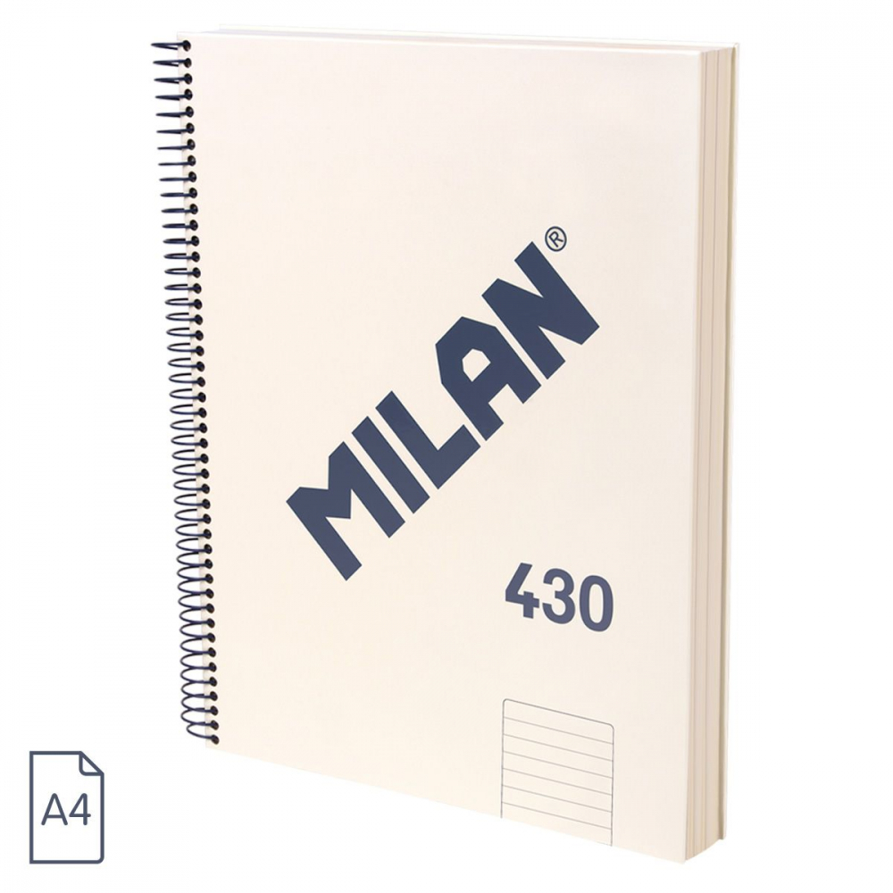 Caiet A4 dictando MILAN 120 file spira coperta rigida bej (colectia 430) [1]