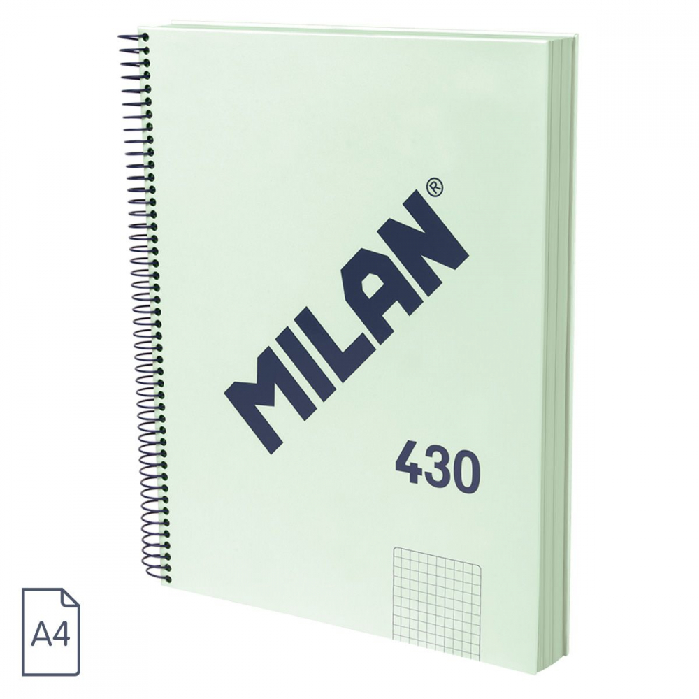 Caiet A4 matematica MILAN 120 file spira coperta rigida verde (colectia 430) - Milan - Milan [1]