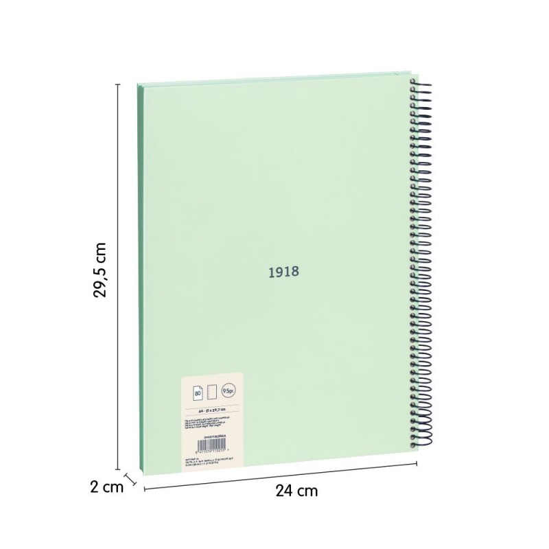 Caiet MILAN Serie 1918 A4 80 file velin spira coperta carton rigida [2]