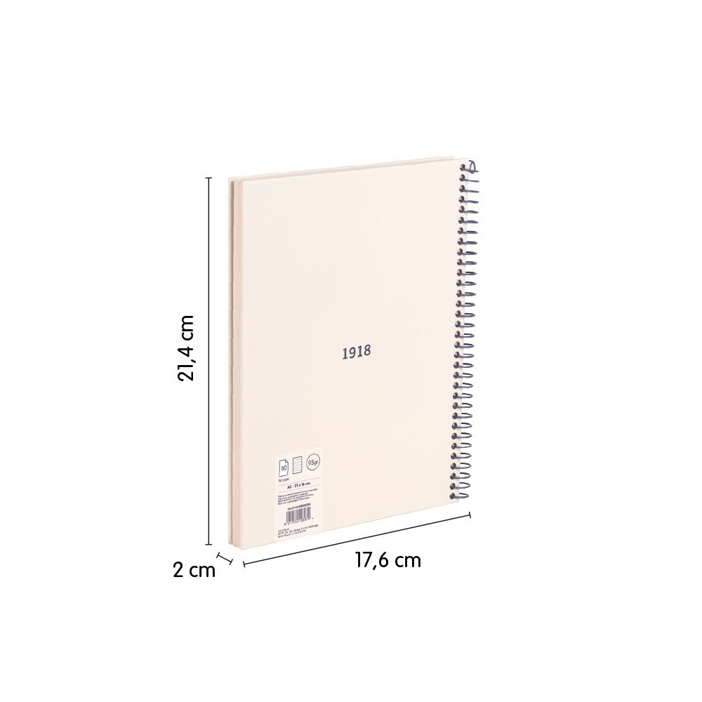Caiet MILAN Serie 1918 A5 80 file dictando spira coperta carton rigida [2]