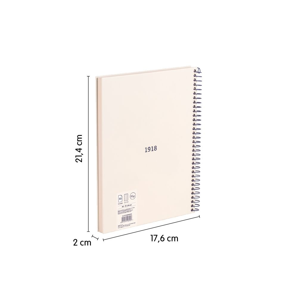Caiet MILAN Serie 1918 A5 80 file matematica spira coperta carton rigida [2]