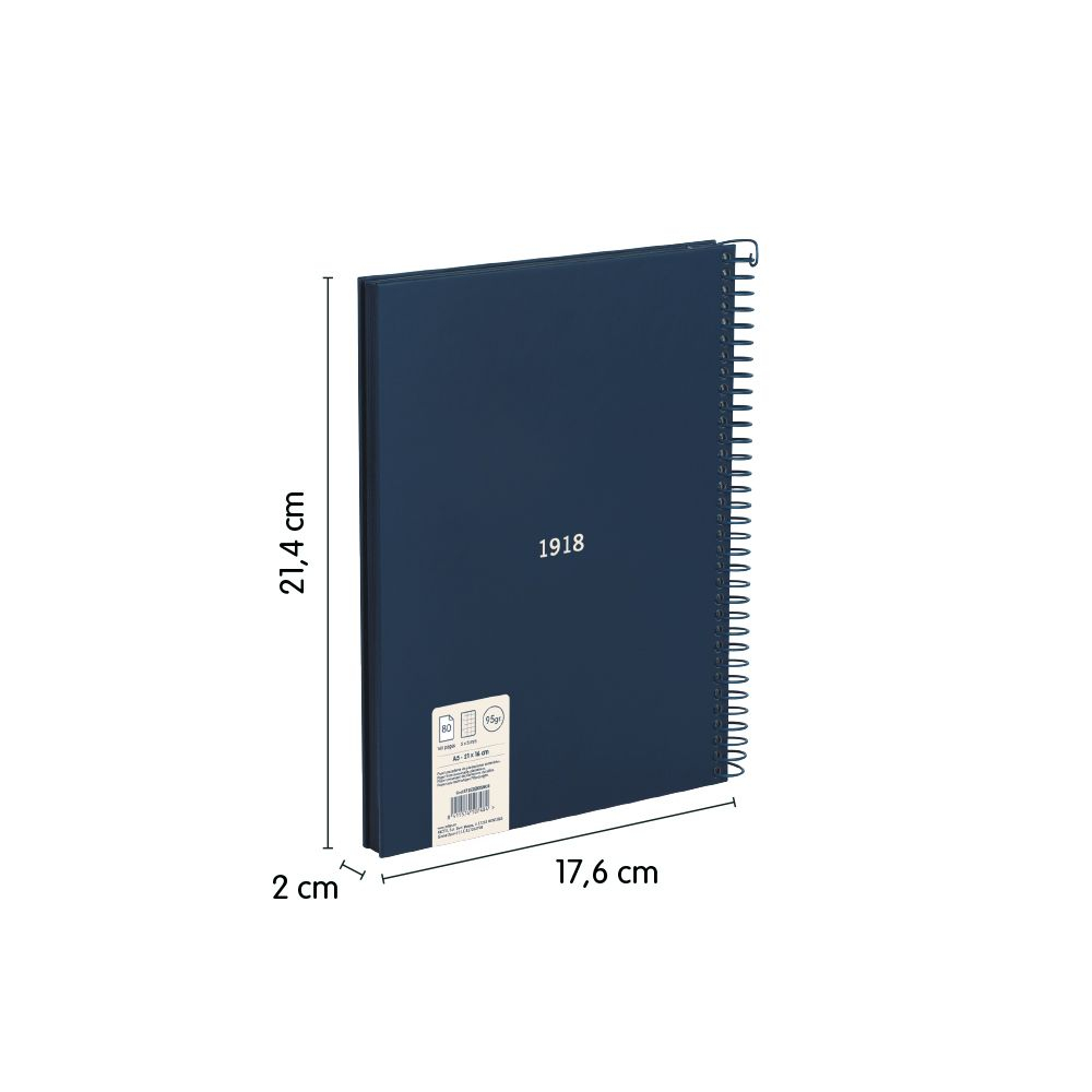 Caiet MILAN Serie 1918 A5 80 file matematica spira coperta carton rigida [2]