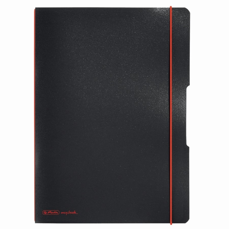 CAIET MY.BOOK FLEX A4 2X40F DICTANDO+PATRATELE NEGRU CU LOGO ROSU [1]