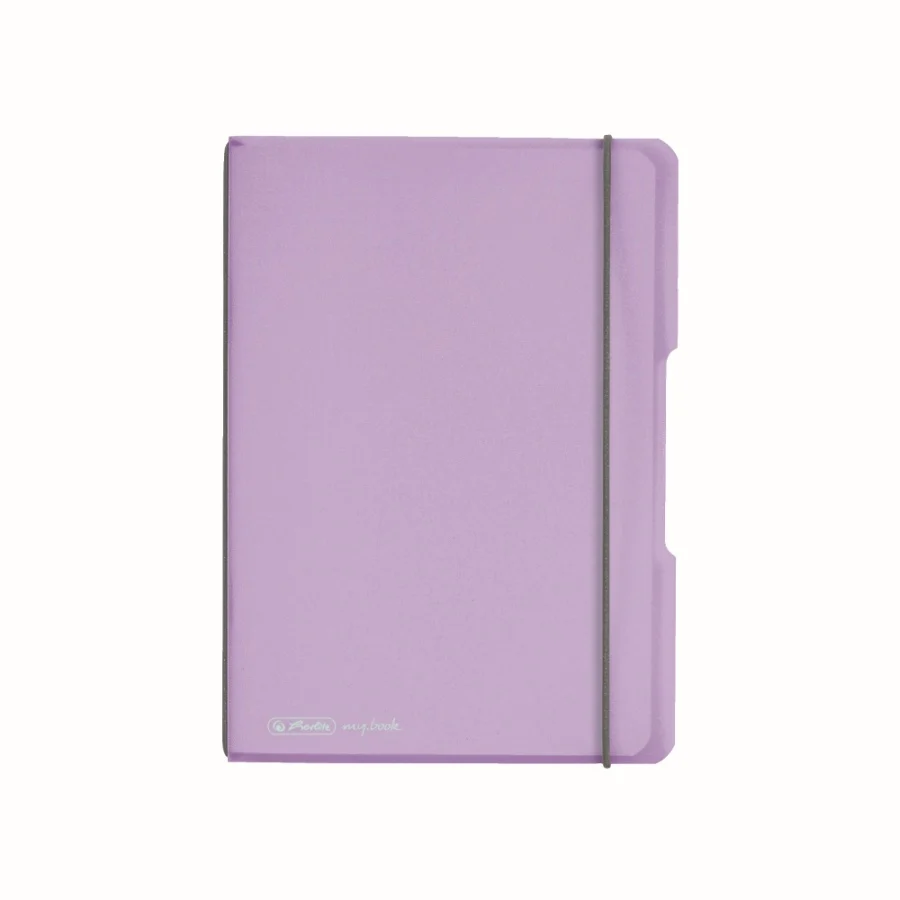 CAIET MY.BOOK FLEX A5 40F 80GR PATRATELE, COPERTA MOV TRANSPARENTA, ELASTIC GRI [1]