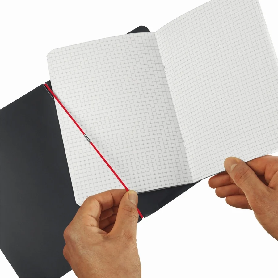 CAIET MY.BOOK FLEX A5 40F PATRATELE NEGRU CU LOGO ROSU [3]