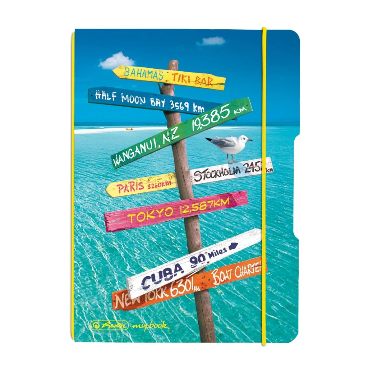 CAIET MY.BOOK FLEX A6 40F 80GR PATRATELE, COPERTA TRAVEL, ELASTIC GALBEN [1]
