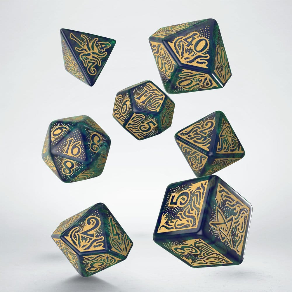 Call of Cthulhu 7th Edition Dice Set of 7 Blue-green & Gold [8]