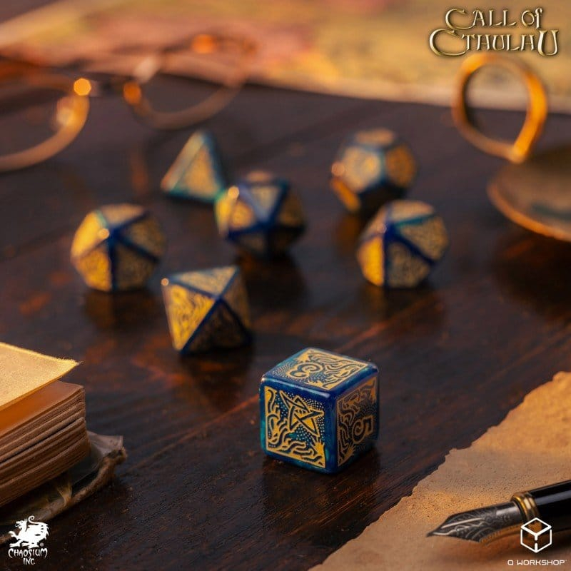 Call of Cthulhu 7th Edition Dice Set of 7 Blue-green & Gold [4]
