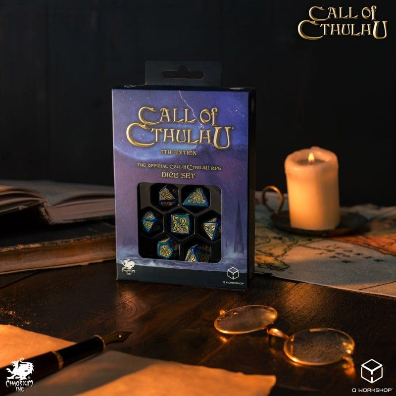 Call of Cthulhu 7th Edition Dice Set of 7 Blue-green & Gold [6]