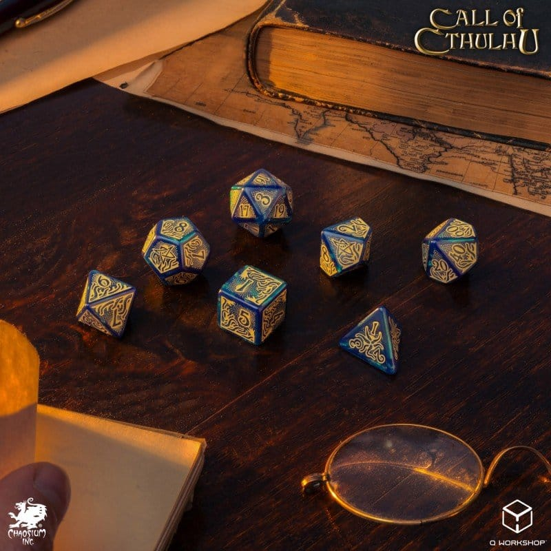 Call of Cthulhu 7th Edition Dice Set of 7 Blue-green & Gold [2]