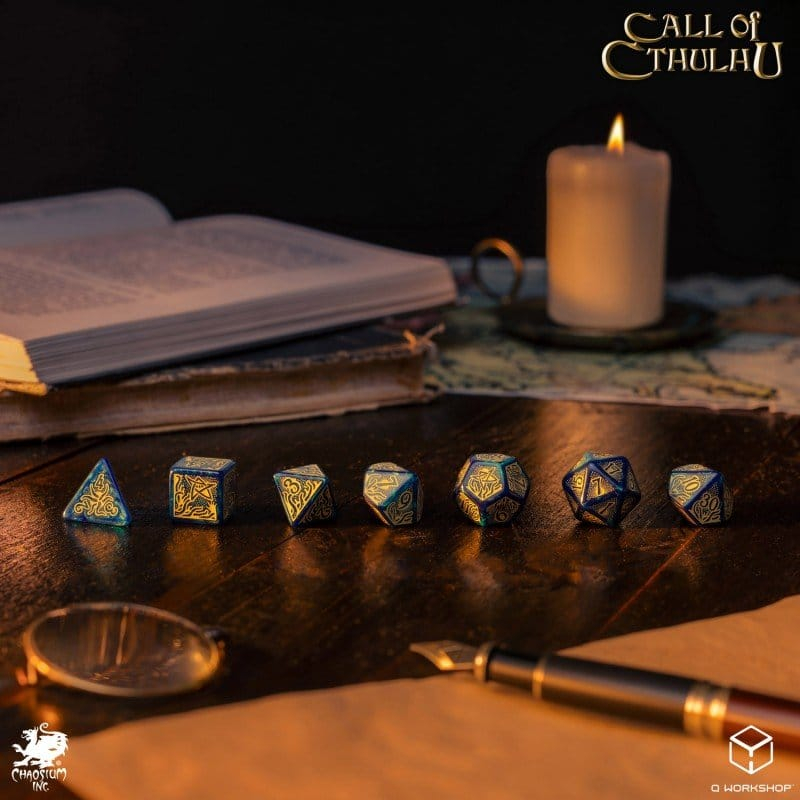 Call of Cthulhu 7th Edition Dice Set of 7 Blue-green & Gold [5]