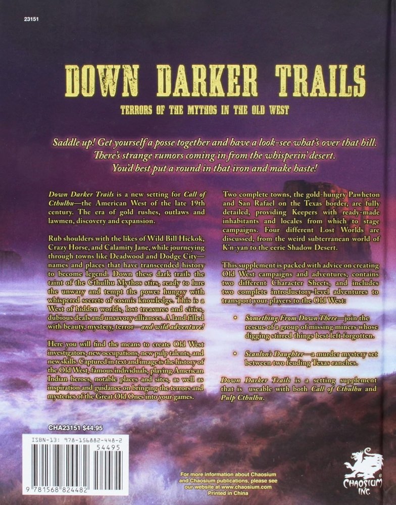 Call of Cthulhu Down Darker Trails RPG Setting Book – Old West Horror Engleza [2]