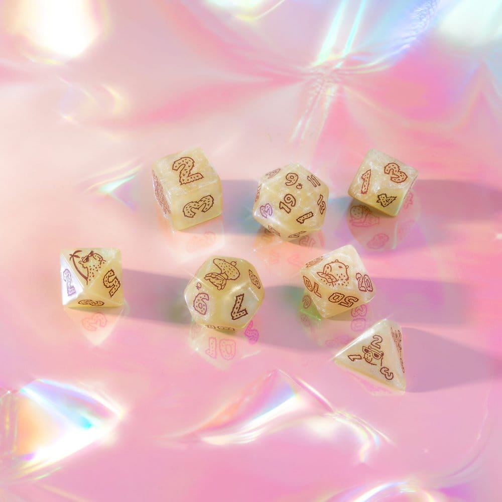 Capybara Dice Set of 7 Sleepie [3]