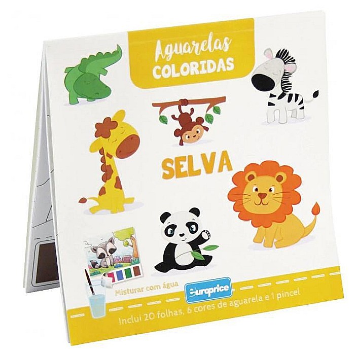 Carte de colorat cu acuarele Animale salbatice [1]