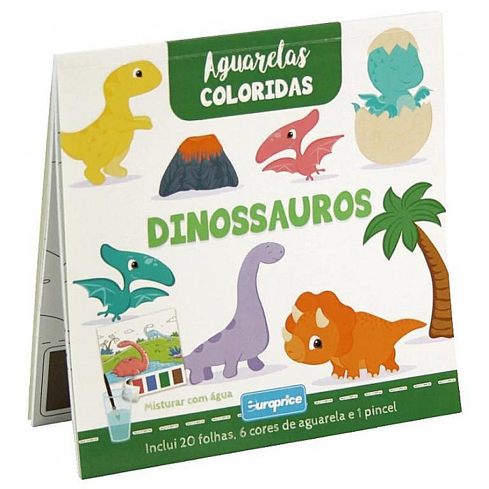 Carte de colorat cu acuarele Dinozauri [1]