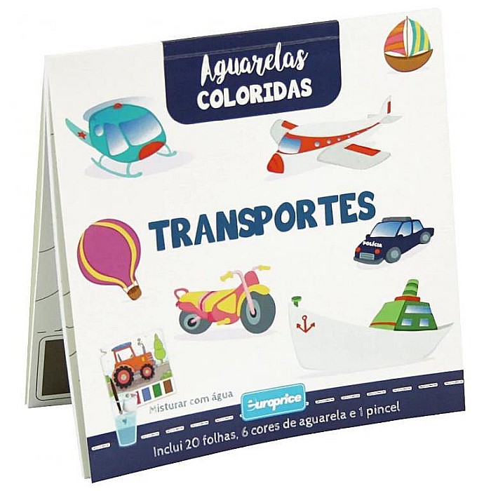 Carte de colorat cu acuarele Transport [1]
