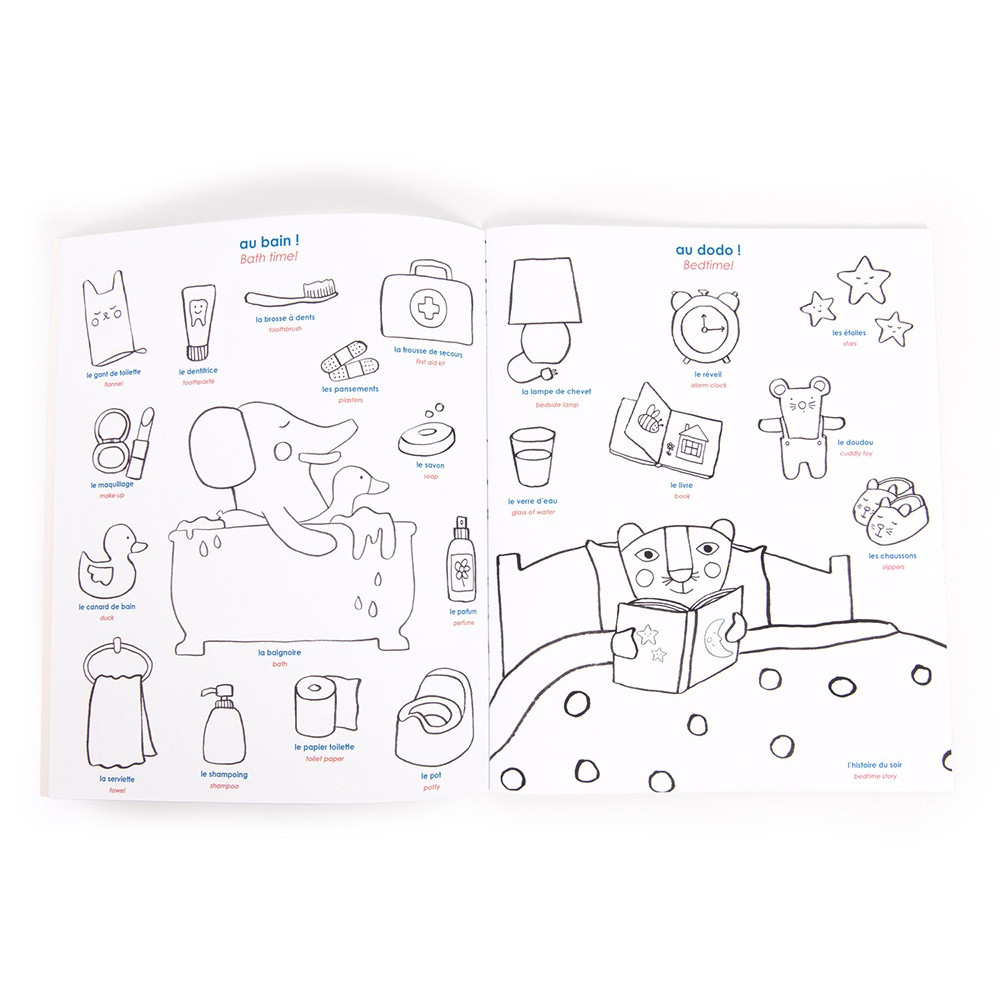 Carte de desen cu abtibilduri Engleza-Franceza, Moulin Roty [2]