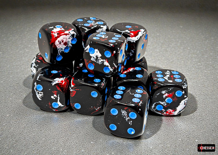 Chessex Brush Dark Side Blue Block 12 Zaruri D6 [2]