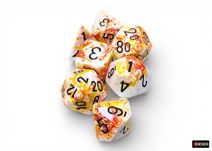 Chessex Brush Sunrise Black Set 7 Zaruri Polyhedral [3]