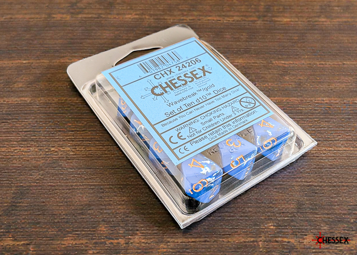 Chessex Brush Wavebreak Gold Set 10 Zaruri D10 [2]