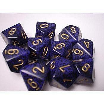Chessex Speckled Polyhedral Ten d10 Set - Golden Cobalt [1]
