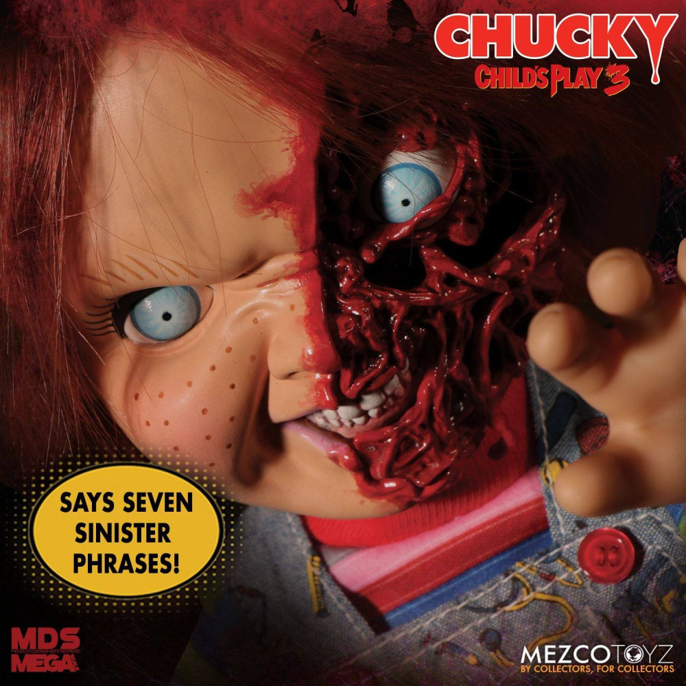 Child's Play 3 Designer Series Talking Pizza Face Chucky 38 cm [3]