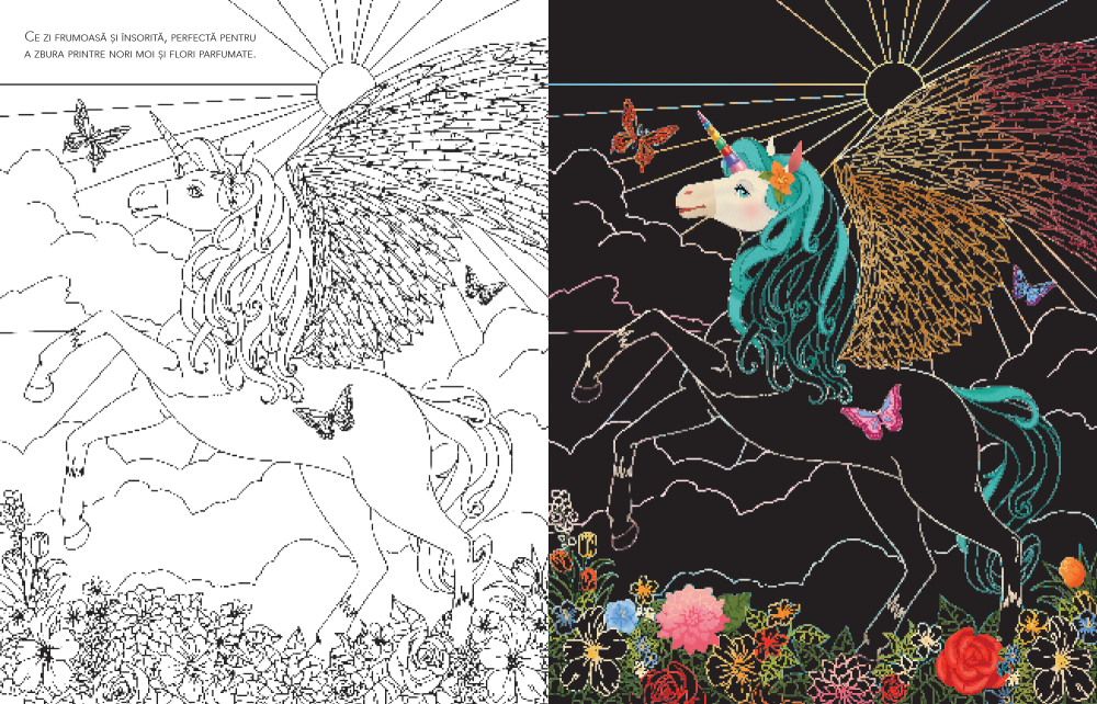 Citeste, razuieste si coloreaza: Unicorni – Carte interactiva 4+ ani [3]