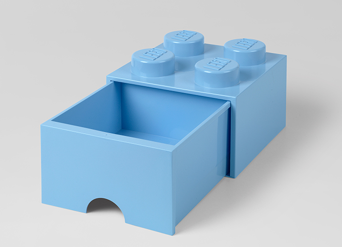 Cutie depozitare LEGO 2x2 cu sertar, albastru deschis [2]