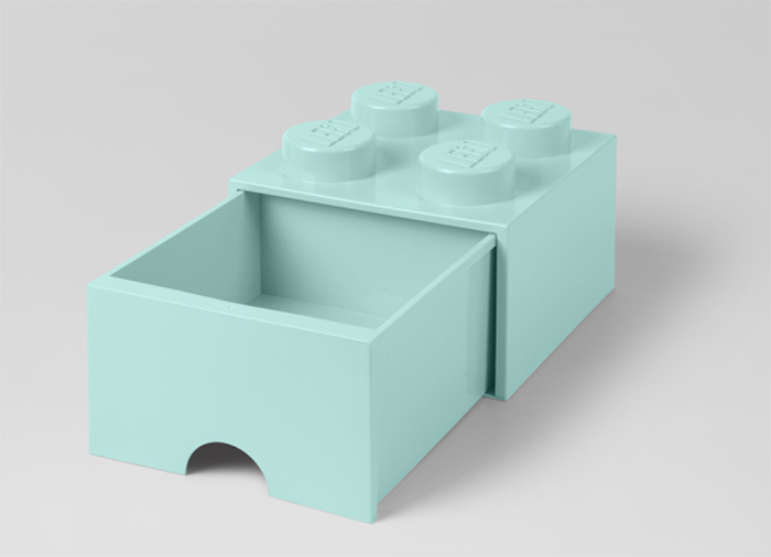 Cutie depozitare LEGO 2x2 cu sertar, aqua [2]