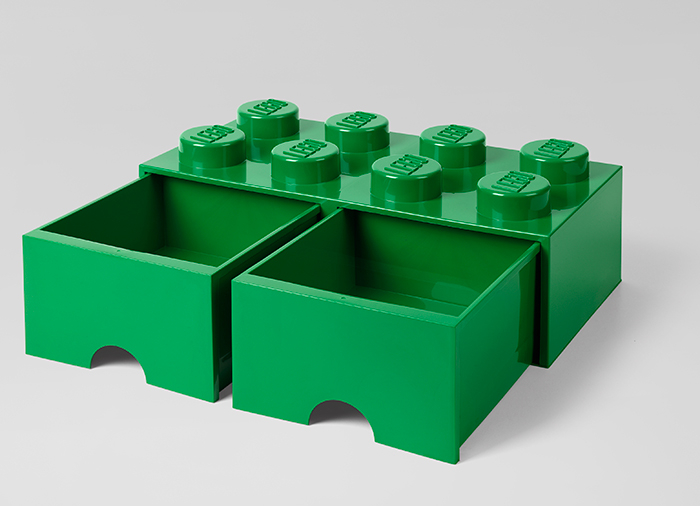 Cutie depozitare LEGO 2x4 cu sertare, verde [2]