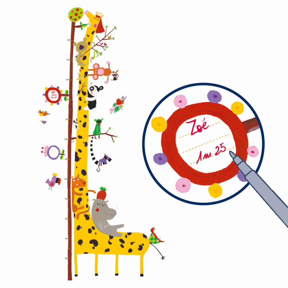 Decoratie camera copilului abtibilduri masuratoare Prietenii din Amazon, Djeco [3]