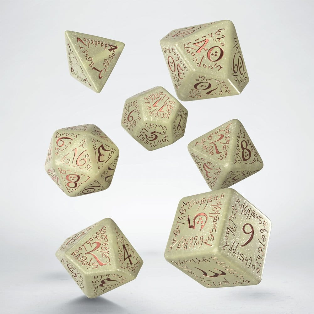 Elvish Jumbo Dice Set of 7 (Shimmering Beige & Copper) [9]