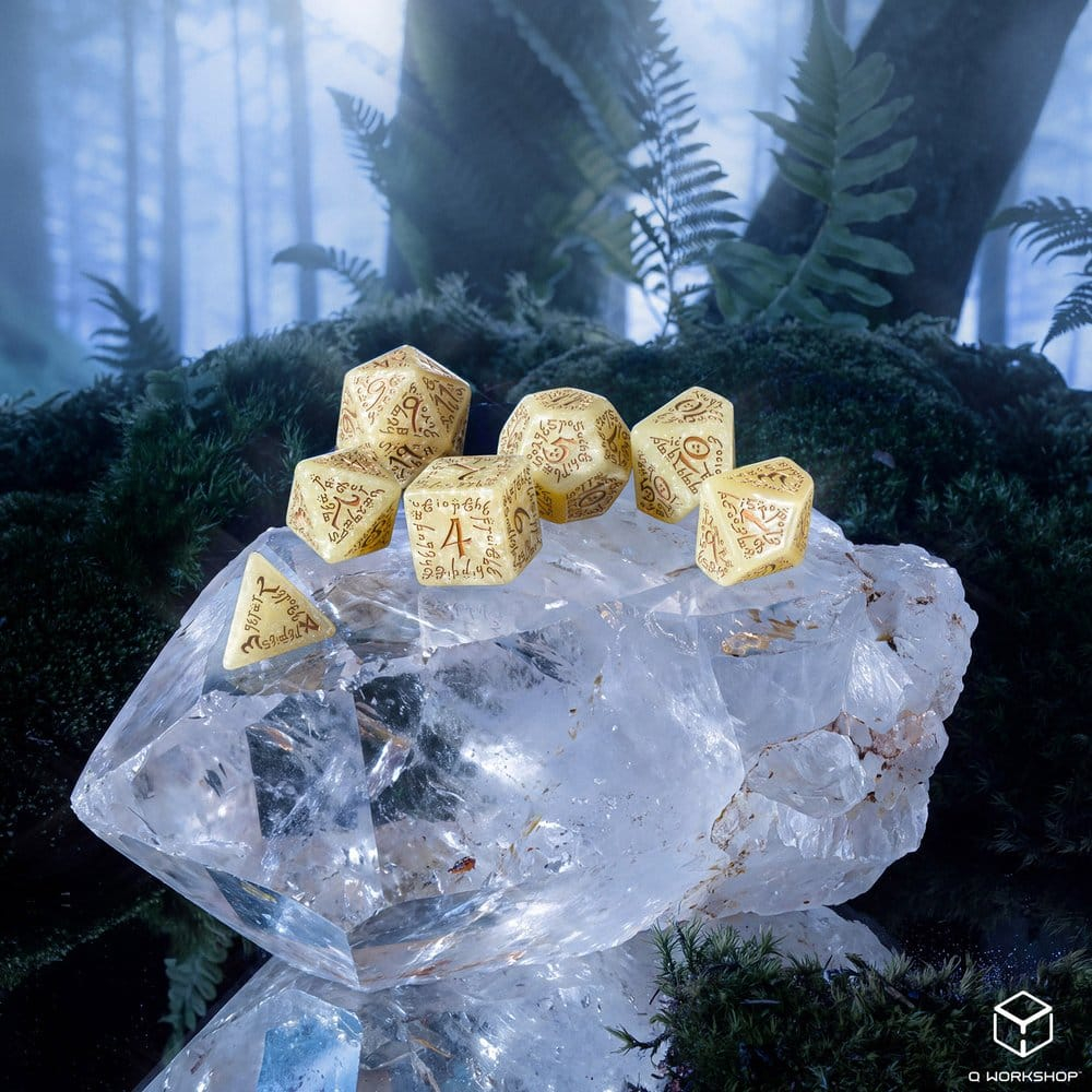Elvish Jumbo Dice Set of 7 (Shimmering Beige & Copper) [7]