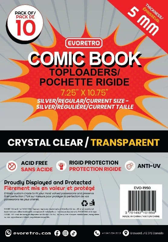 Evoretro Comics Topload Holder 10-Pack Silver [4]