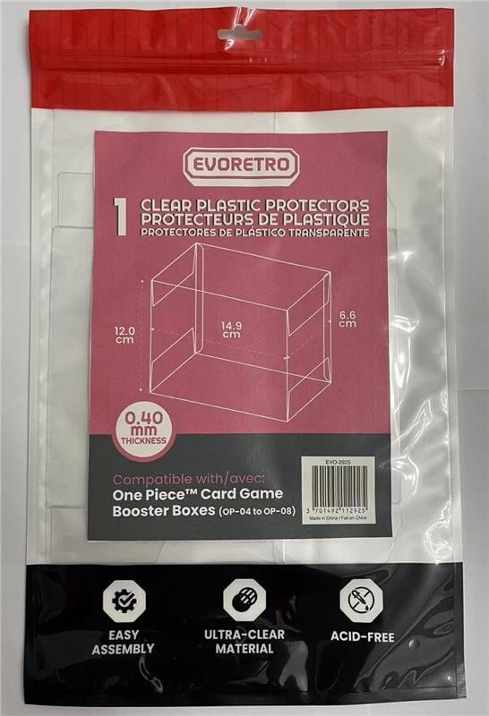 Evoretro PET Protectors 1-Pack for One Piece Card Game Booster Boxes (OP-04 to OP-08) 12 x 6 x 15 cm [2]