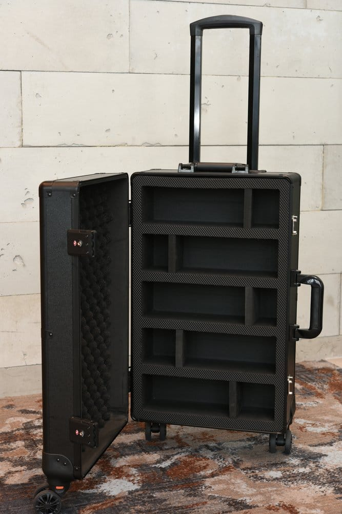 Evoretro Trading Card Luggage Wheeled Case 5-Rows Round Aluminum 56.0 x 35.4 cm [8]