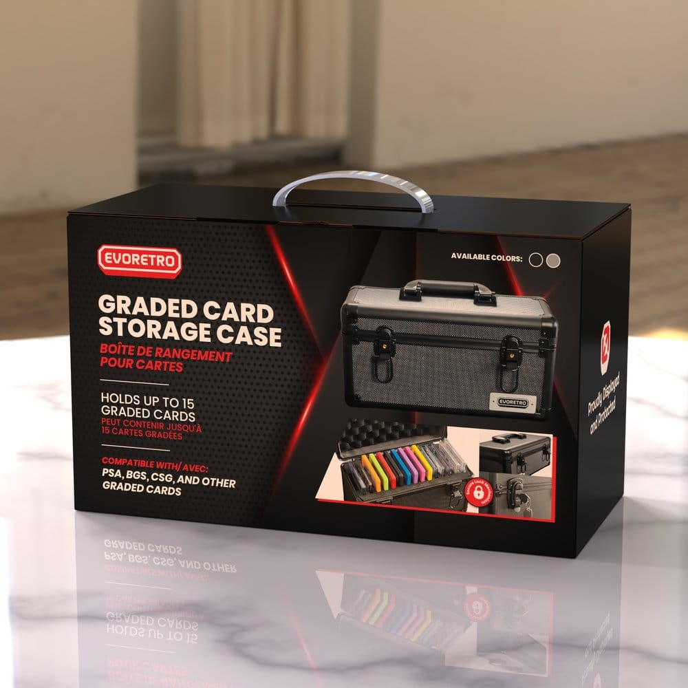 Evoretro Trading Card Storage Box for 15 Slabs Gray 33.9 x 13.4 cm [4]
