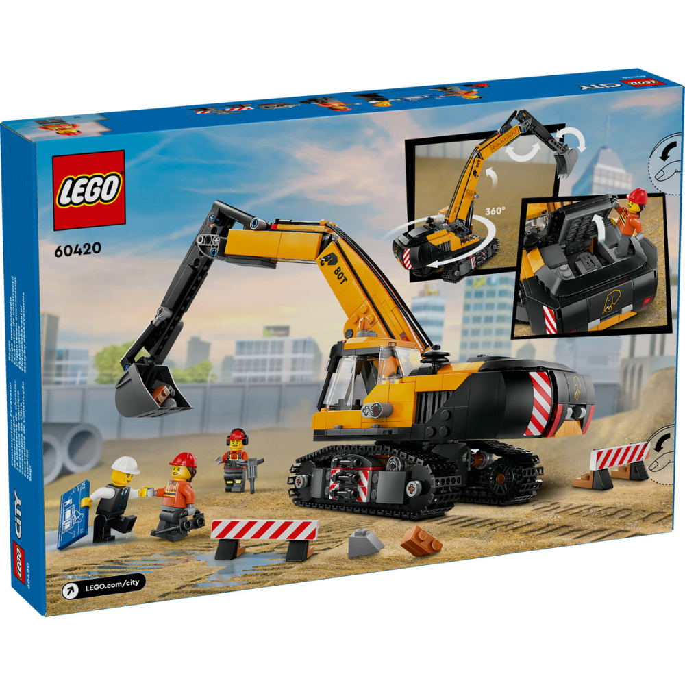 LEGO City Excavator galben de constructii 60420 [3]