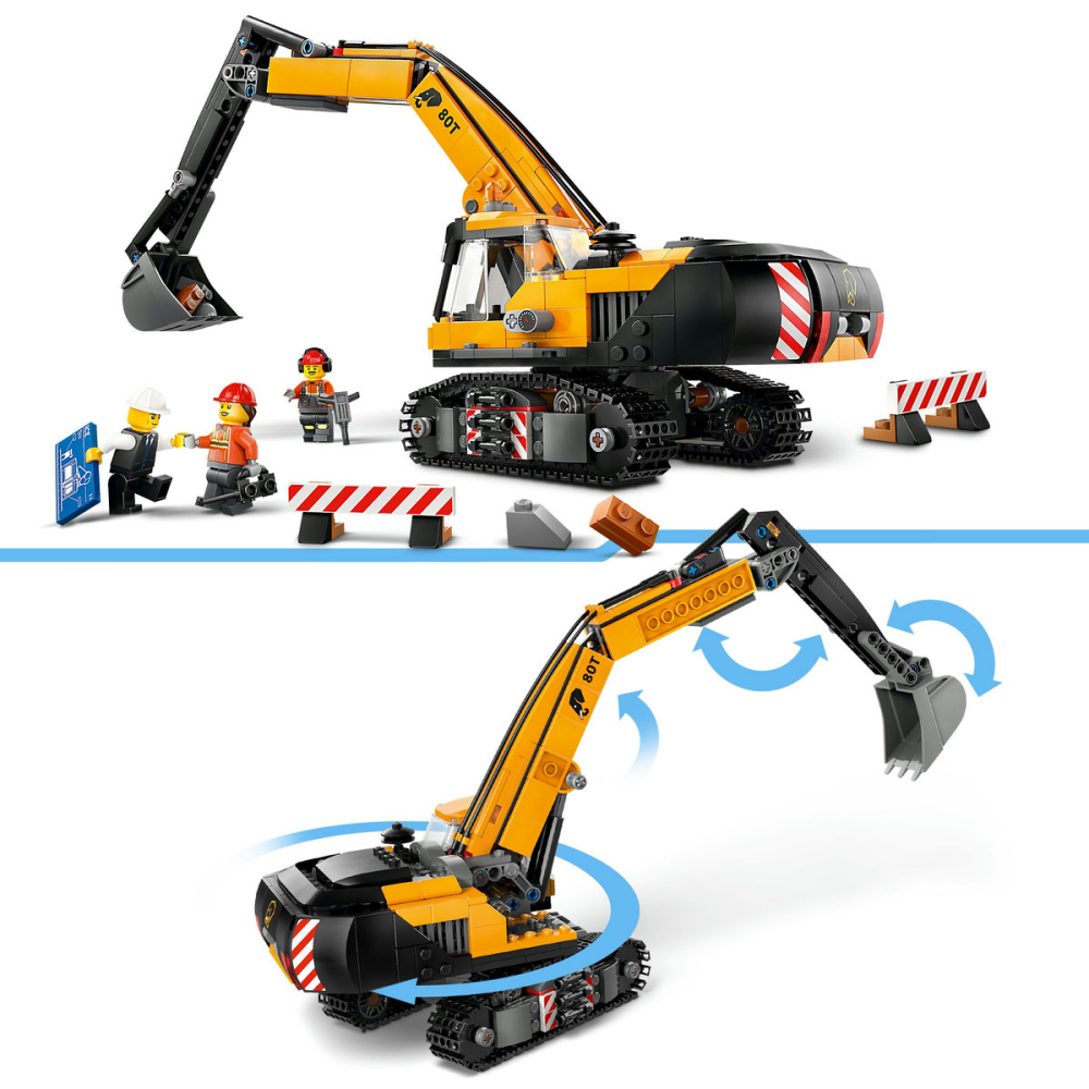 LEGO City Excavator galben de constructii 60420 [8]
