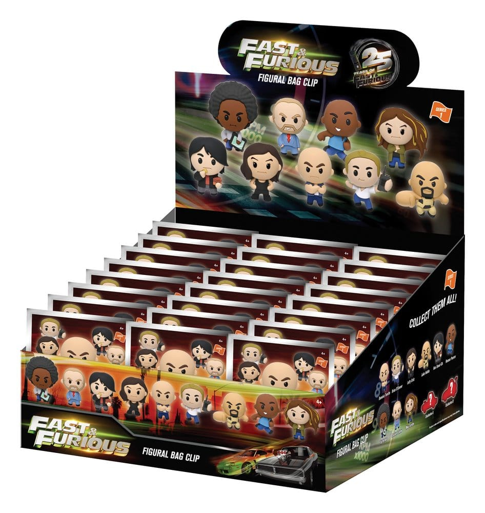 Fast & Furious 25th Anniversary 3D PVC Bag Clips Series 1 Blind Bag Display (24) [3]