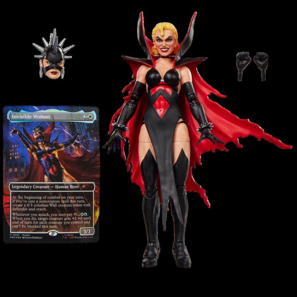 Cutie figurina Malice Sue Storm Marvel Legends 15 cm cu carte MTG foil Hasbro [3]