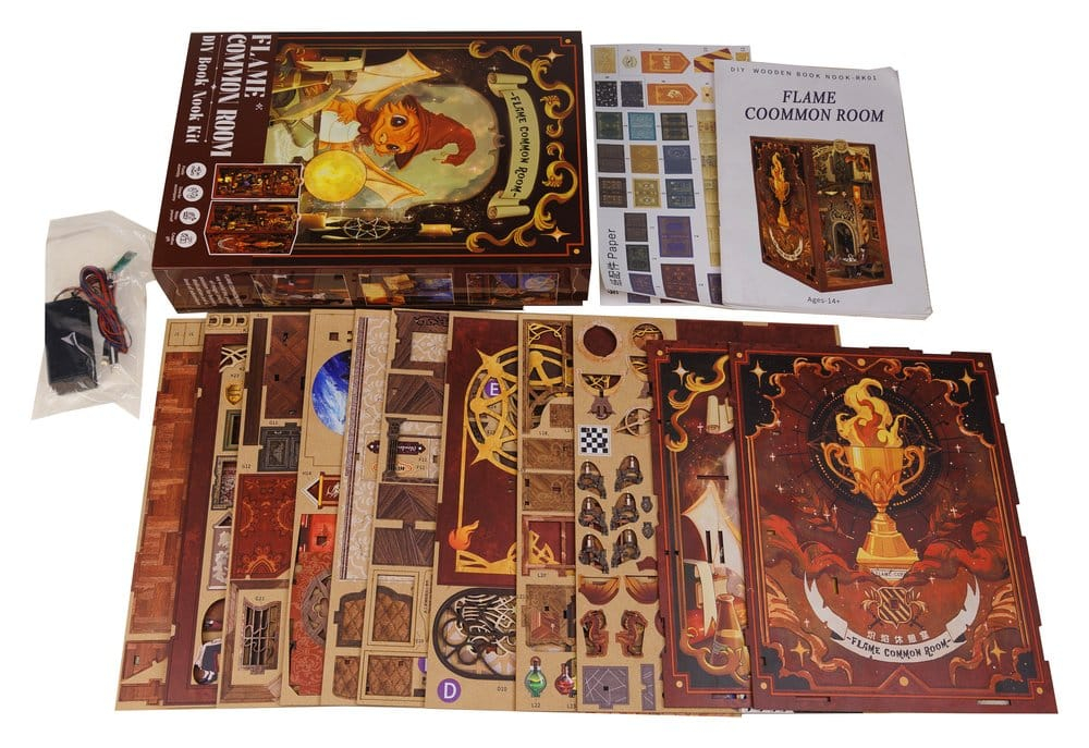 Flame Common Room - DIY Book Nook Kit cu LED [2]