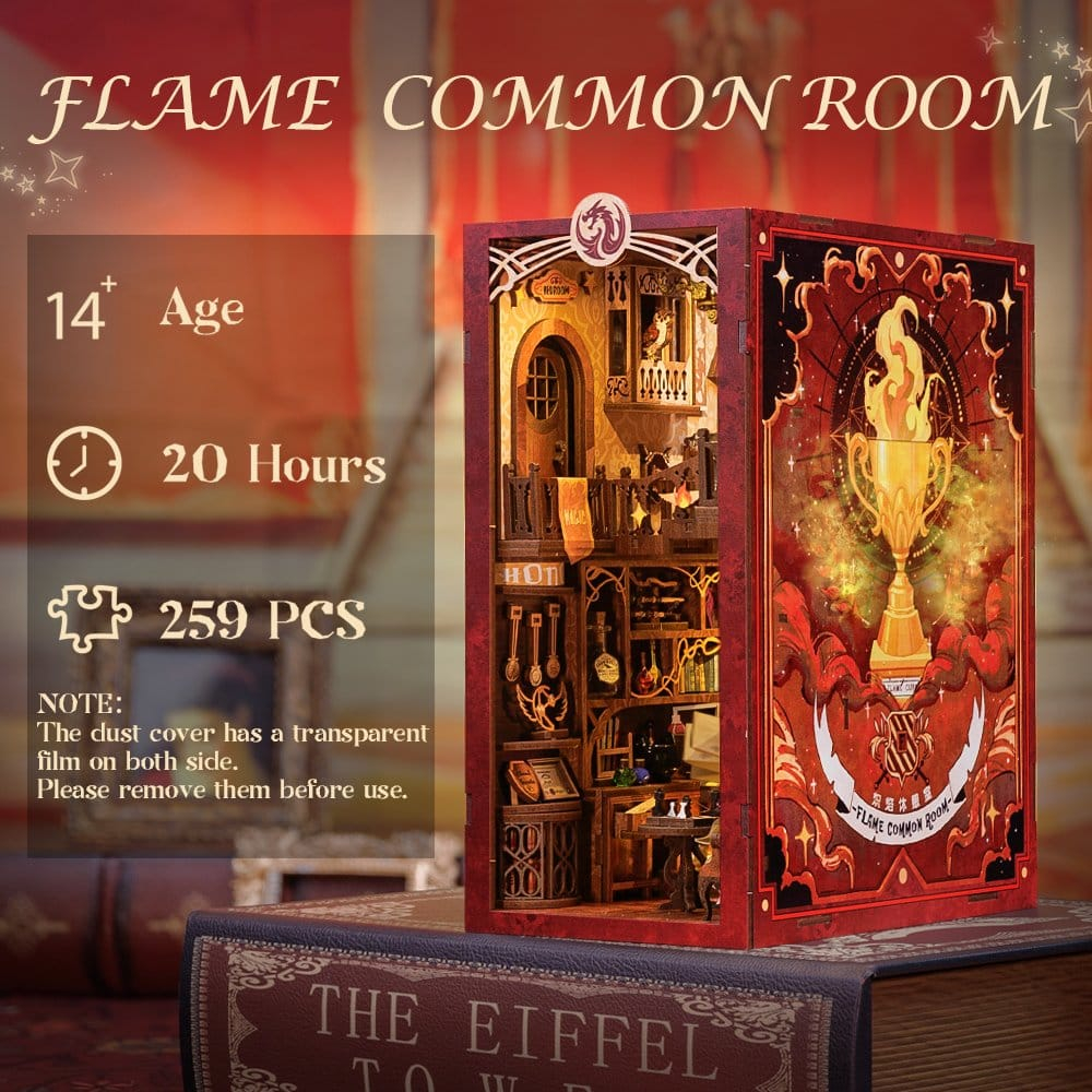 Flame Common Room - DIY Book Nook Kit cu LED [7]